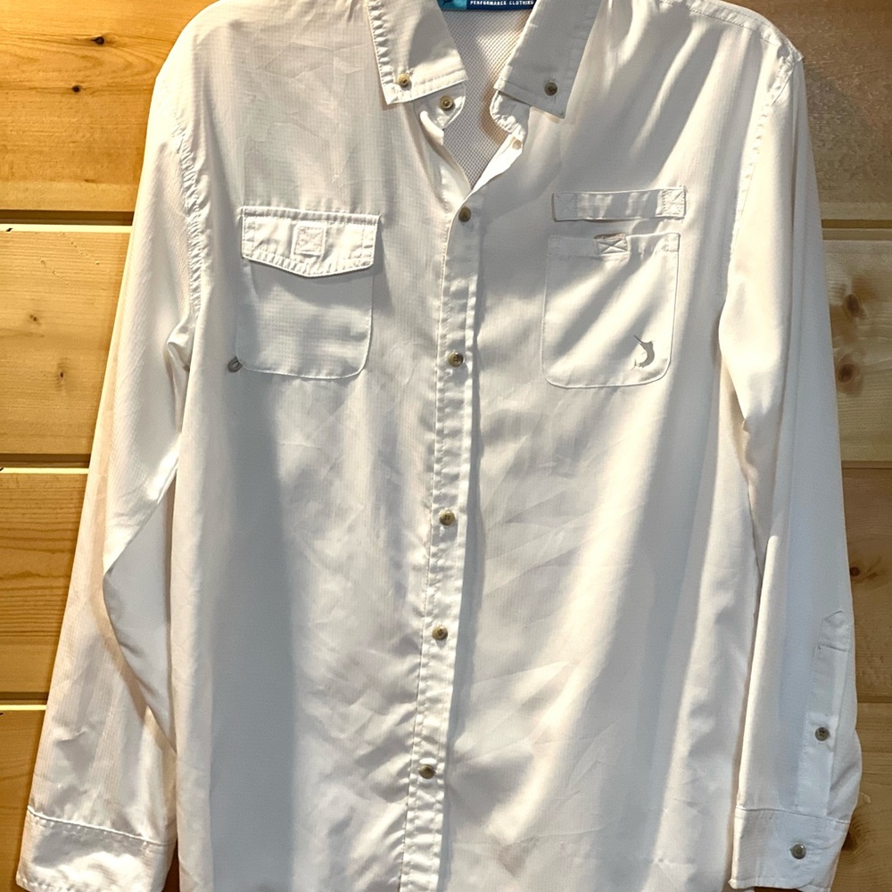 Reel Legends White Casual Button Down Shirt